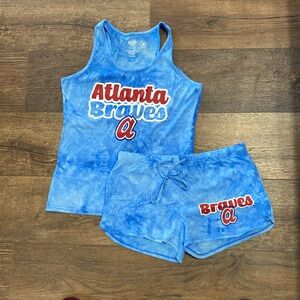 NWOT blue and white tie-dye Atlanta Braves sleepwear set